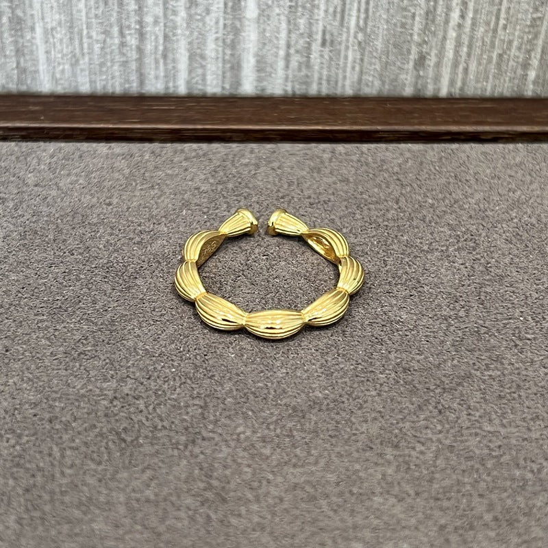 Chinese - Style 925 Silver Camellia Flower Open Ring - floysun