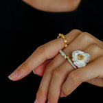 Chinese - Style 925 Silver Camellia Flower Open Ring - floysun