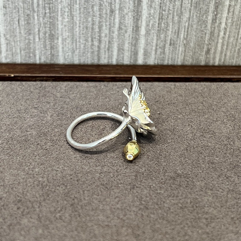 Chinese - Style 925 Silver Camellia Flower Open Ring - floysun