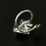 Chinese - Style 925 Silver Camellia Flower Open Ring - floysun