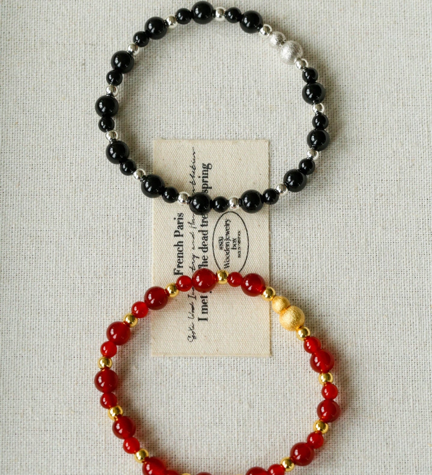 Chinese - Style Agate Gourd Bracelet – Red Agate / Black Agate - floysun
