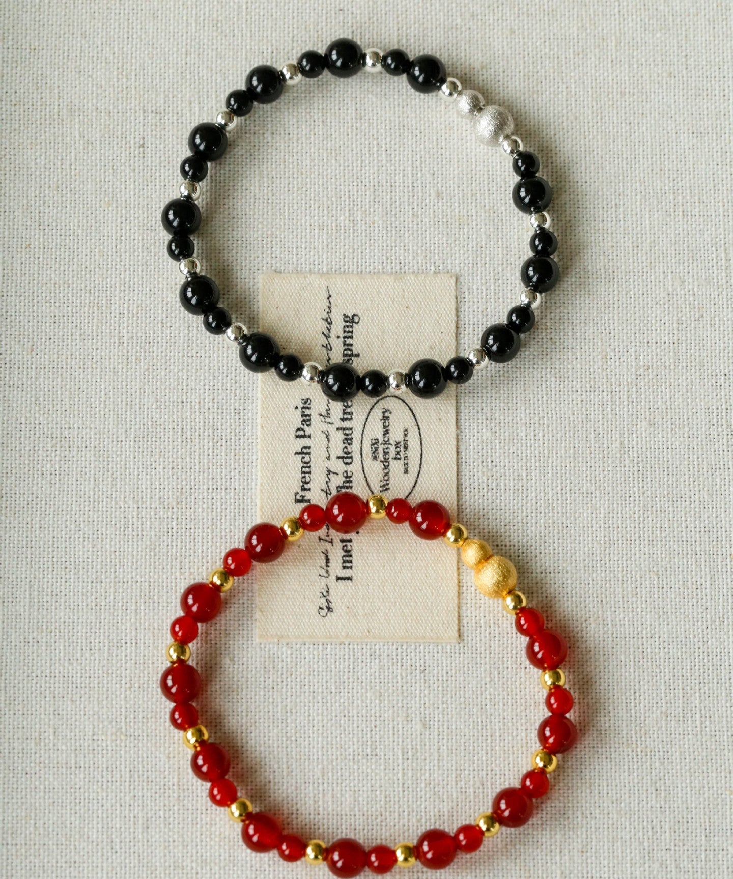 Chinese - Style Agate Gourd Bracelet – Red Agate / Black Agate - floysun