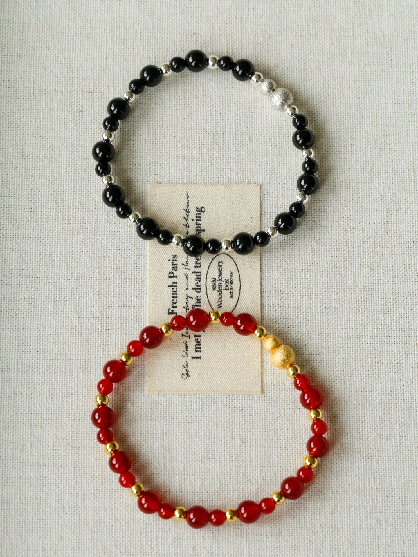 Chinese - Style Agate Gourd Bracelet – Red Agate / Black Agate - floysun