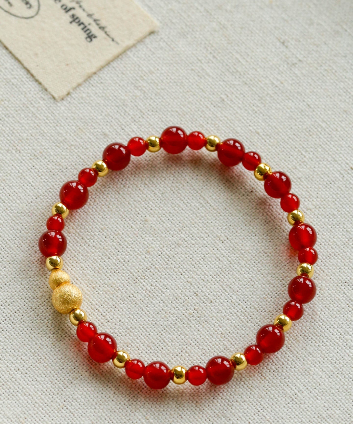 Chinese - Style Agate Gourd Bracelet – Red Agate / Black Agate - floysun