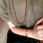 Chinese - Style Agate Gourd Necklace – Red Agate / Black Agate - floysun