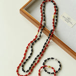 Chinese - Style Agate Gourd Necklace – Red Agate / Black Agate - floysun
