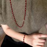 Chinese - Style Agate Gourd Necklace – Red Agate / Black Agate - floysun