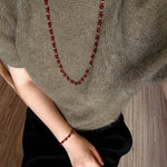 Chinese - Style Agate Gourd Necklace – Red Agate / Black Agate - floysun