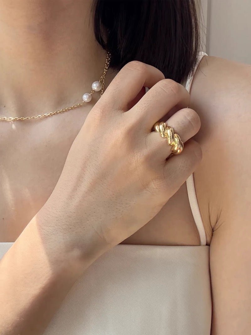 Chunky Solid Twist Band Ring - floysun