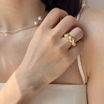 Chunky Solid Twist Band Ring - floysun