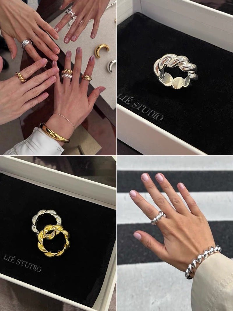 Chunky Solid Twist Band Ring - floysun