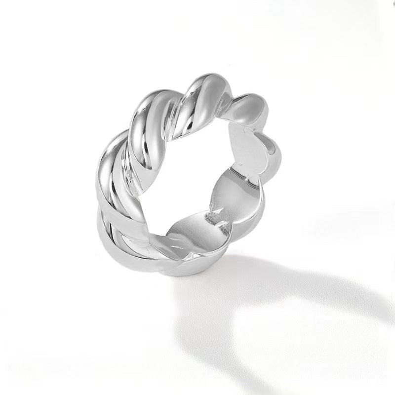 Chunky Solid Twist Band Ring - floysun