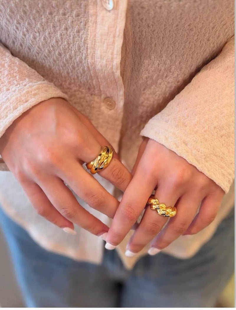 Chunky Solid Twist Band Ring - floysun