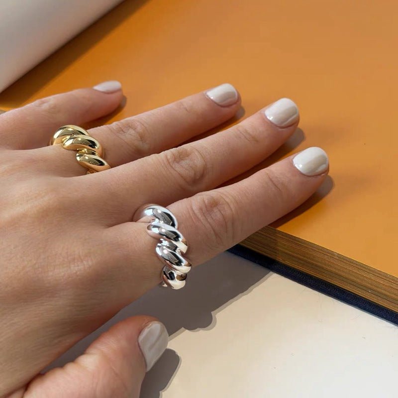 Chunky Solid Twist Band Ring - floysun