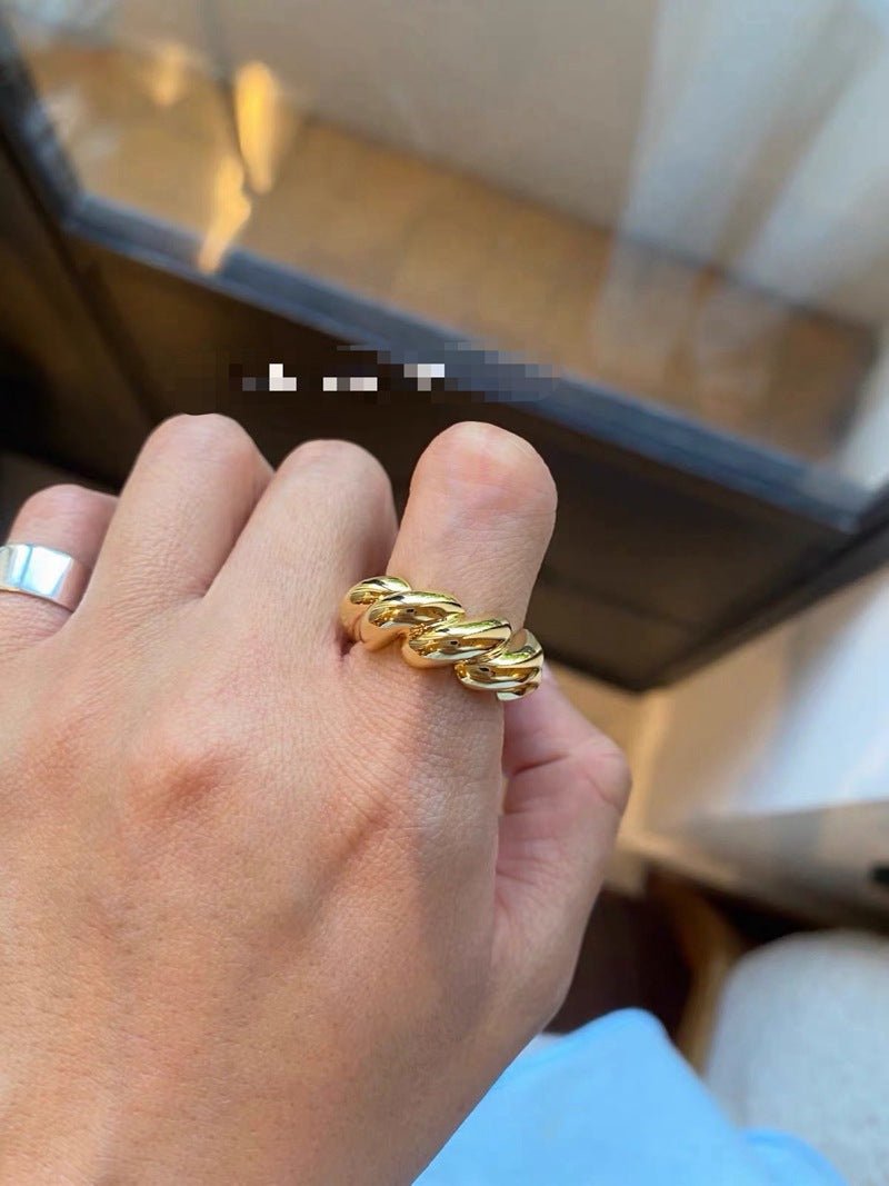 Chunky Solid Twist Band Ring - floysun