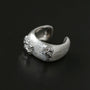 Clara Series Brushed Texture Square Sterling Silver Ring - floysun