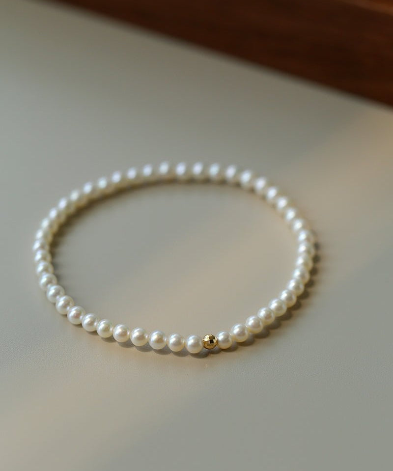 Classic 18K Gold Mini Pearl Bracelet – Natural Freshwater Pearls - floysun