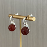 Classic 925 Sterling Silver Drop Earrings – Pearl / Red Onyx / Black Onyx - floysun