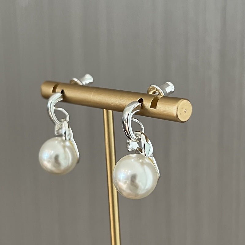 Classic 925 Sterling Silver Drop Earrings – Pearl / Red Onyx / Black Onyx - floysun