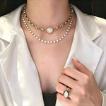Classic Bubble Bezel Solitaire Necklace - Handcrafted Floating Diamond Choker - floysun