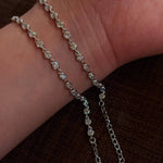 Classic Bubble Bezel Solitaire Necklace - Handcrafted Floating Diamond Choker - floysun