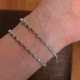 Classic Bubble Bezel Solitaire Necklace - Handcrafted Floating Diamond Choker - floysun