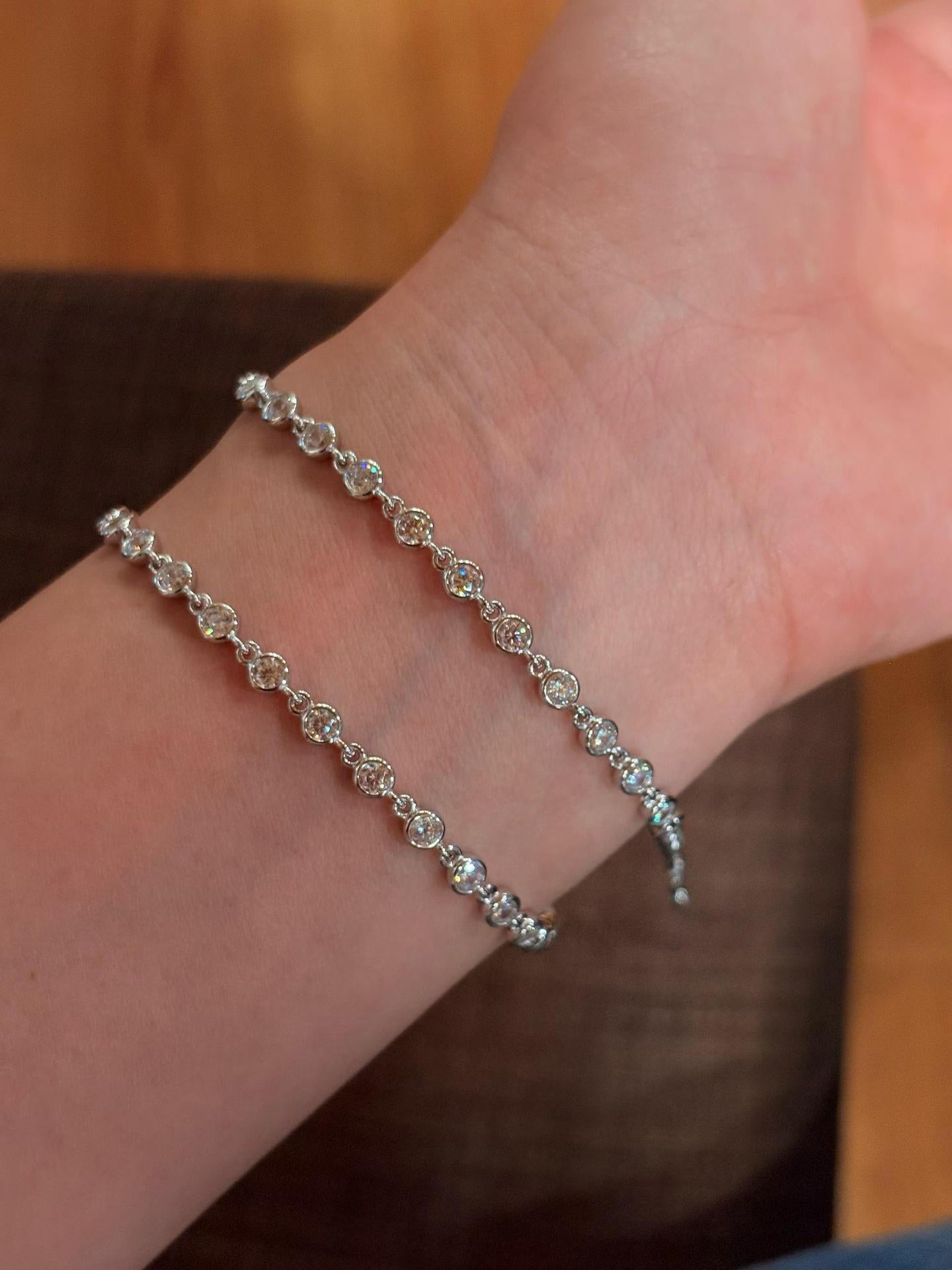 Classic Bubble Bezel Solitaire Necklace - Handcrafted Floating Diamond Choker - floysun