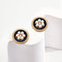 Classic Chanel - inspired Vintage Enamel Glaze Pearl Stud Earrings - floysun