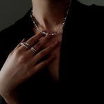 Classic Clear Quartz & Freshwater Pearl Beaded Necklace - Elegant Layering Strand Choker - floysun