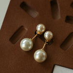 Classic Double Pearl Drop Stud Earrings - floysun
