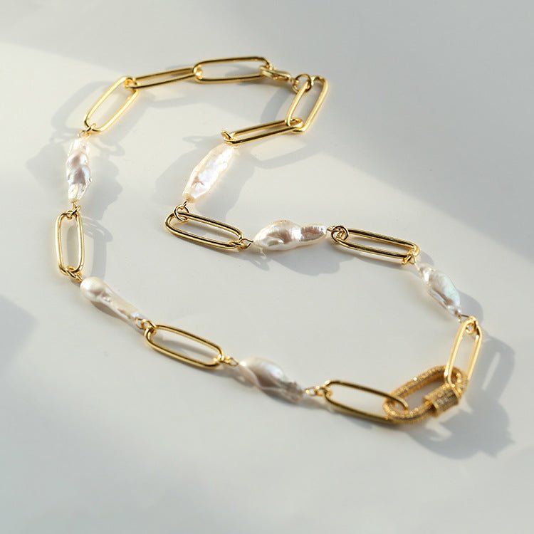 Classic Full Diamond Baroque Chain Necklace - floysun