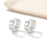 Classic High-Polish Sterling Silver Huggie Hoop Earrings - floysun