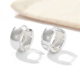 Classic High-Polish Sterling Silver Huggie Hoop Earrings - floysun