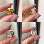 Classic High-Polish Sterling Silver Huggie Hoop Earrings - floysun
