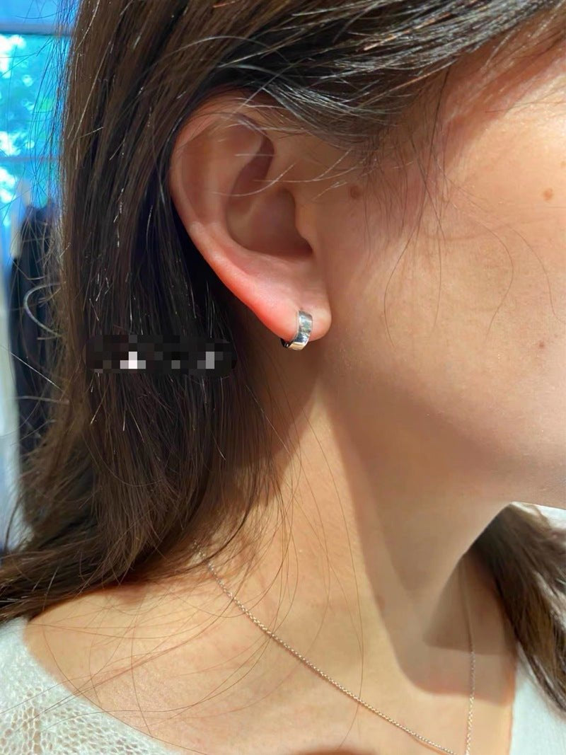 Classic High-Polish Sterling Silver Huggie Hoop Earrings - floysun
