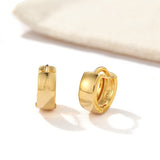 Classic High-Polish Sterling Silver Huggie Hoop Earrings - floysun