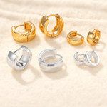 Classic High-Polish Sterling Silver Huggie Hoop Earrings - floysun