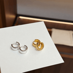 Classic High-Polish Sterling Silver Huggie Hoop Earrings - floysun