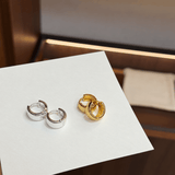Classic High-Polish Sterling Silver Huggie Hoop Earrings - floysun