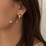 Classic High-Polish Sterling Silver Huggie Hoop Earrings - floysun