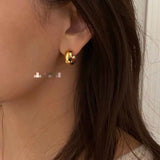 Classic High-Polish Sterling Silver Huggie Hoop Earrings - floysun