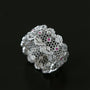 Classic Lace Crown Ring - Silver / Pink Accents - floysun