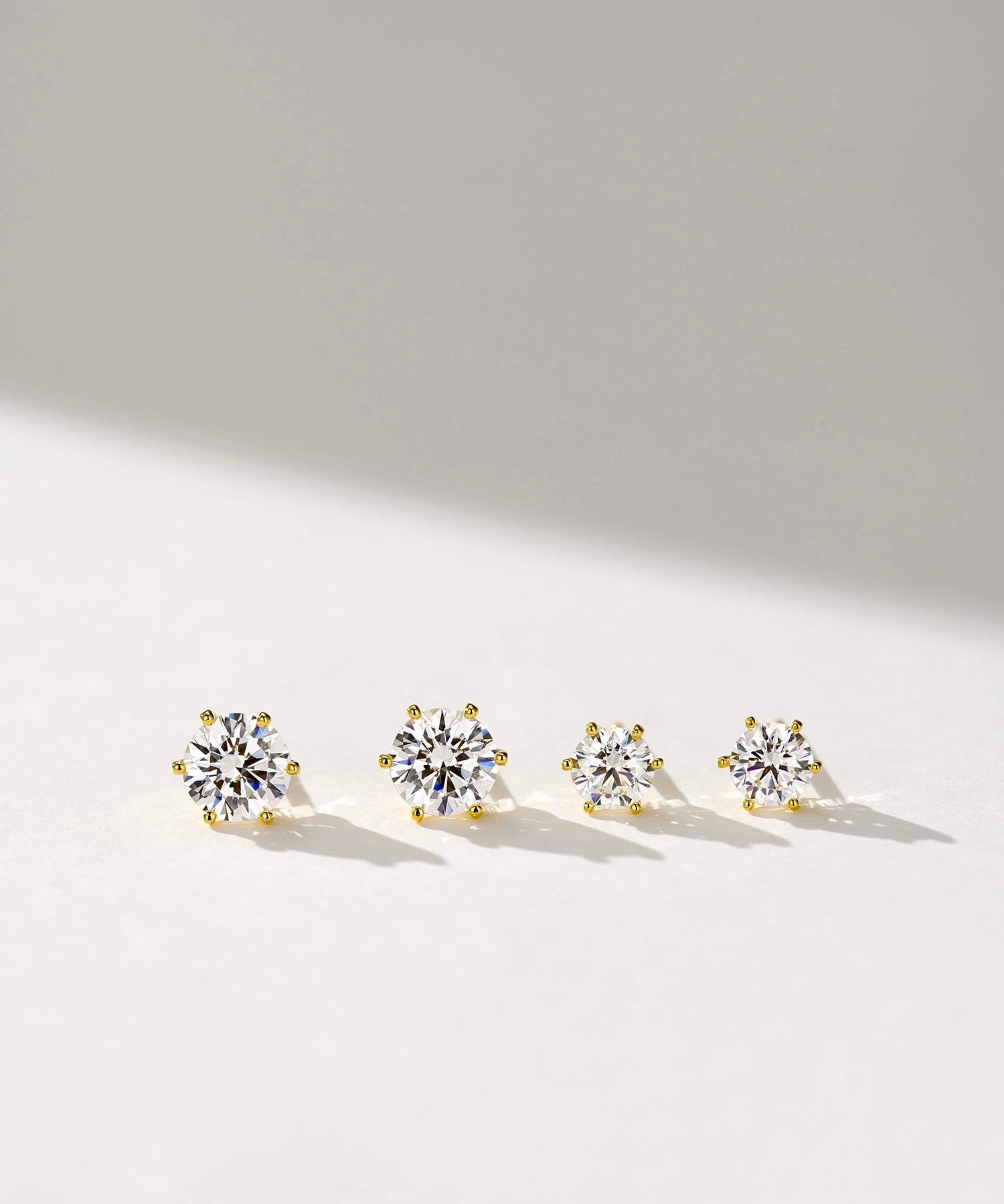 Classic Six - Prong Crown Stud Earrings – 1.0ct & 0.5ct Options - floysun