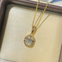 Classic Solitaire Four - Prong Golden Glow Solitaire Necklace - floysun