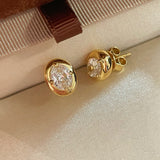 Classic Solitaire Four - Prong Stud Earrings - floysun
