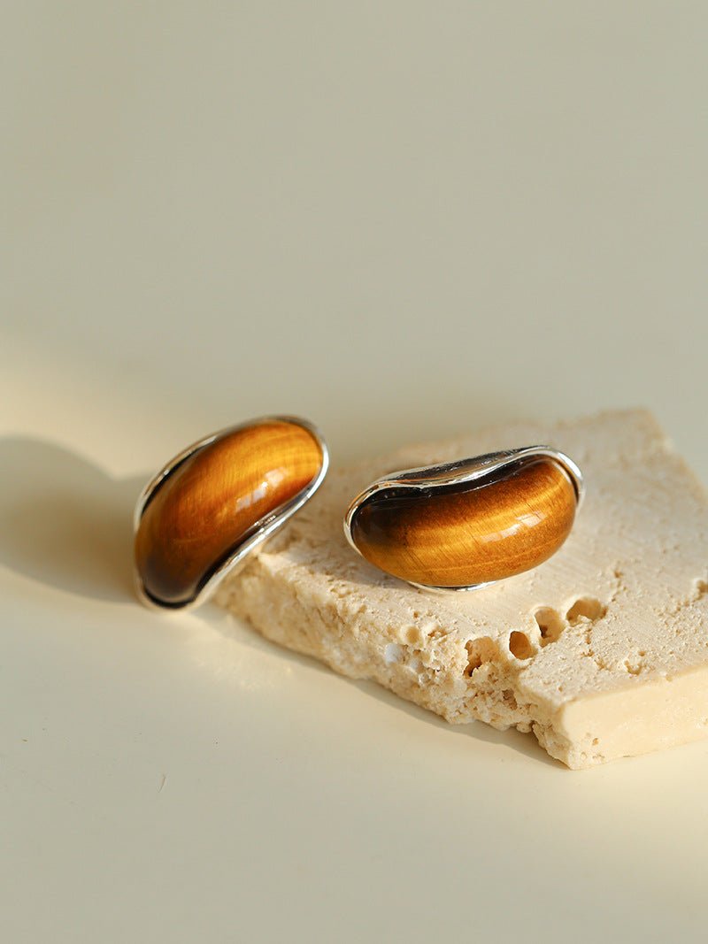 Classic Tiger’s Eye Stud Earrings - floysun