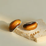 Classic Tiger’s Eye Stud Earrings - floysun