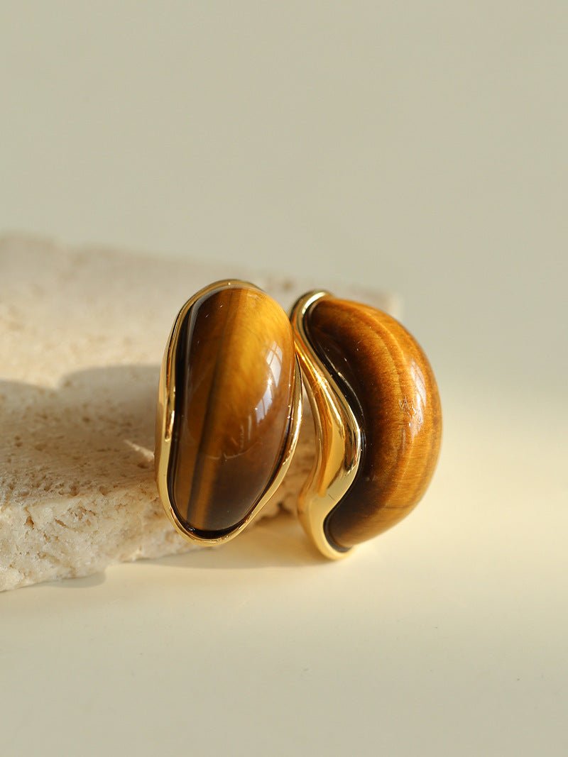 Classic Tiger’s Eye Stud Earrings - floysun