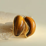 Classic Tiger’s Eye Stud Earrings - floysun