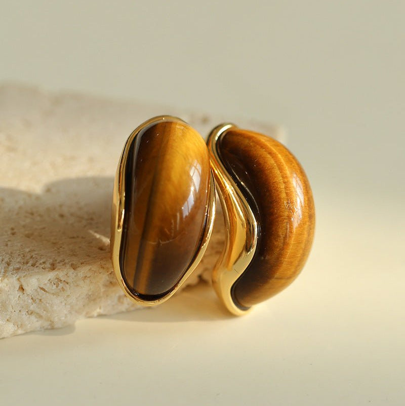 Classic Tiger’s Eye Stud Earrings - floysun